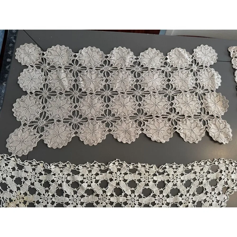 3 vintage hand crocheted doilies great for craft projects